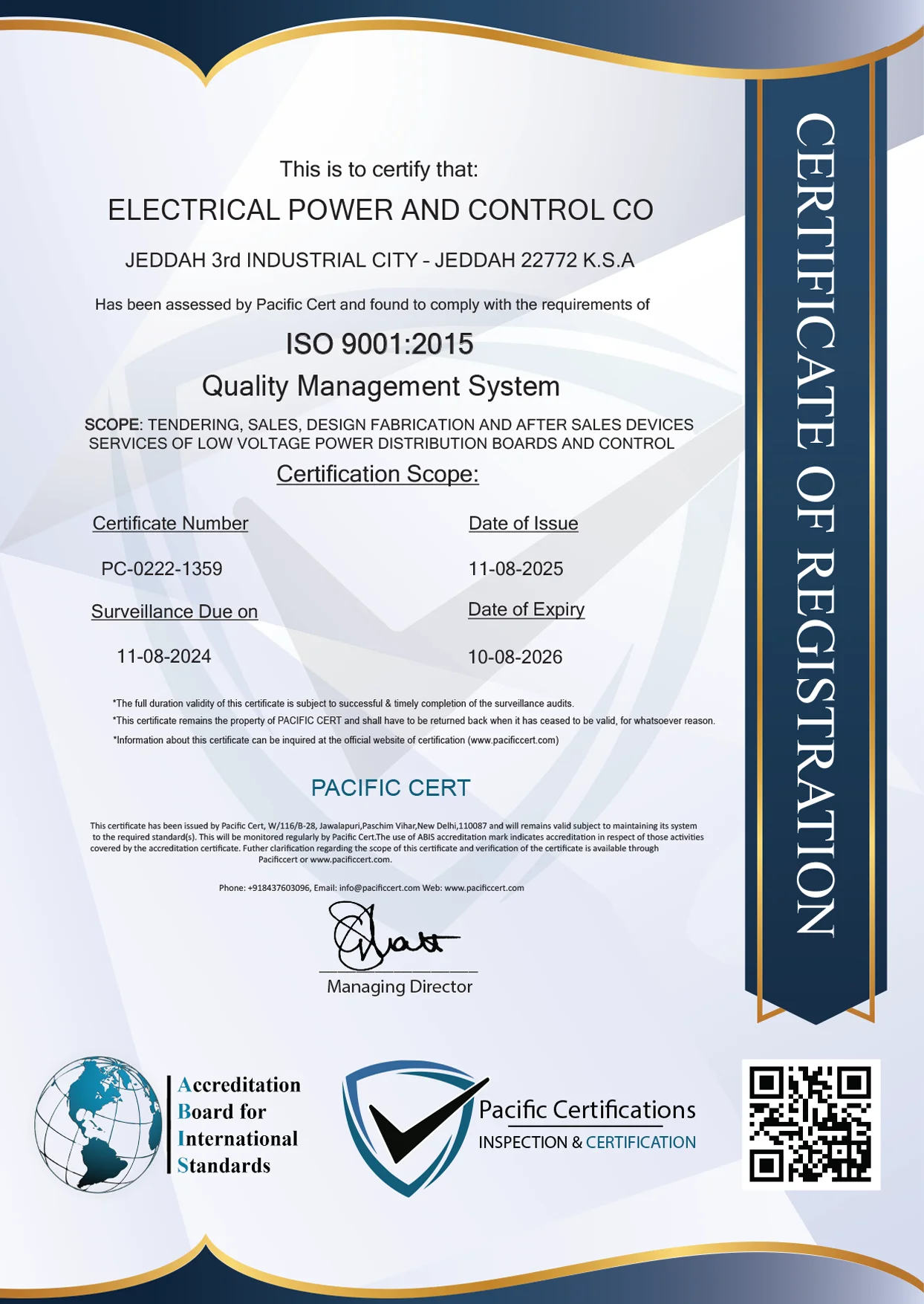 ISO Certificate 9001